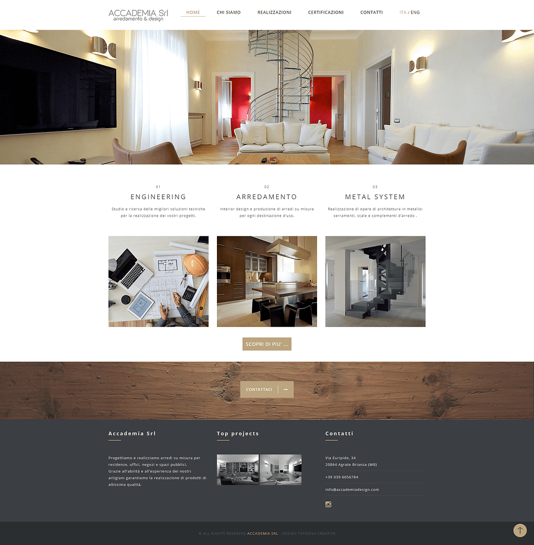 Accademia Srl - homepage - sito web