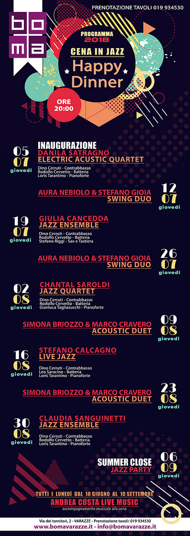 Calendario eventi 2018 - Boma Ristorante 1 - Savona